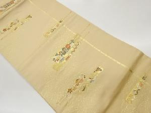 露芝・花々に古典柄模様織出し名古屋帯